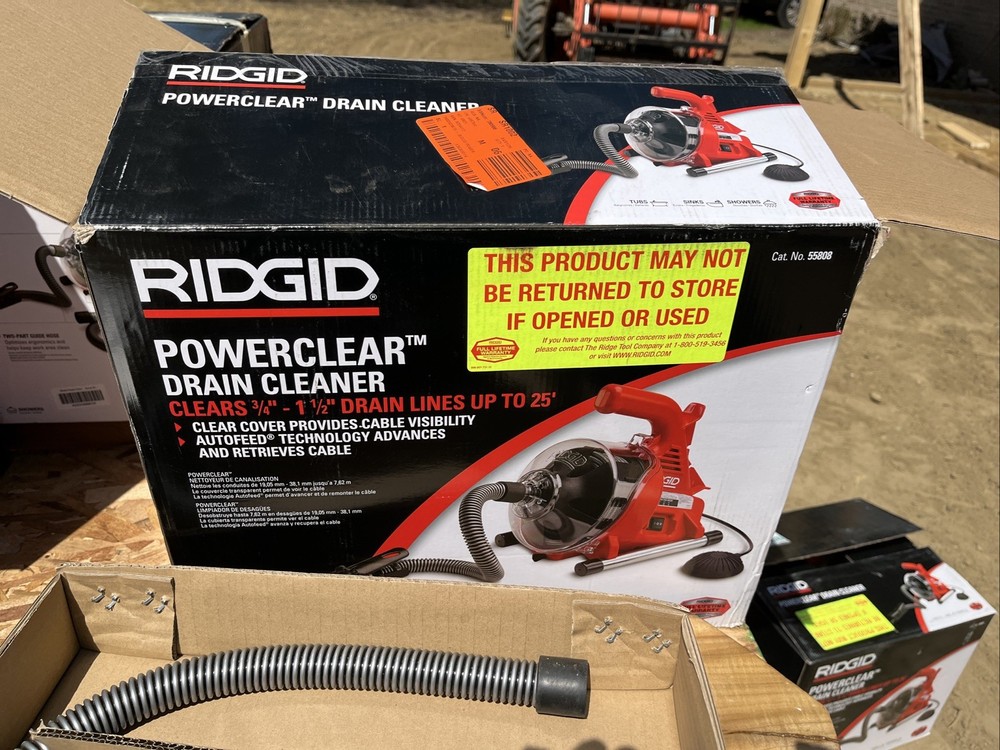RIDGID PowerClear Drain Cleaning Machine - Auger Open Box