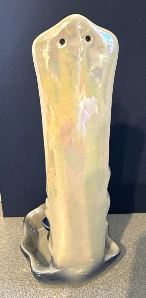 Vtg Iridescent Blue Budha Incense Burner / Wall Sconce 9"h