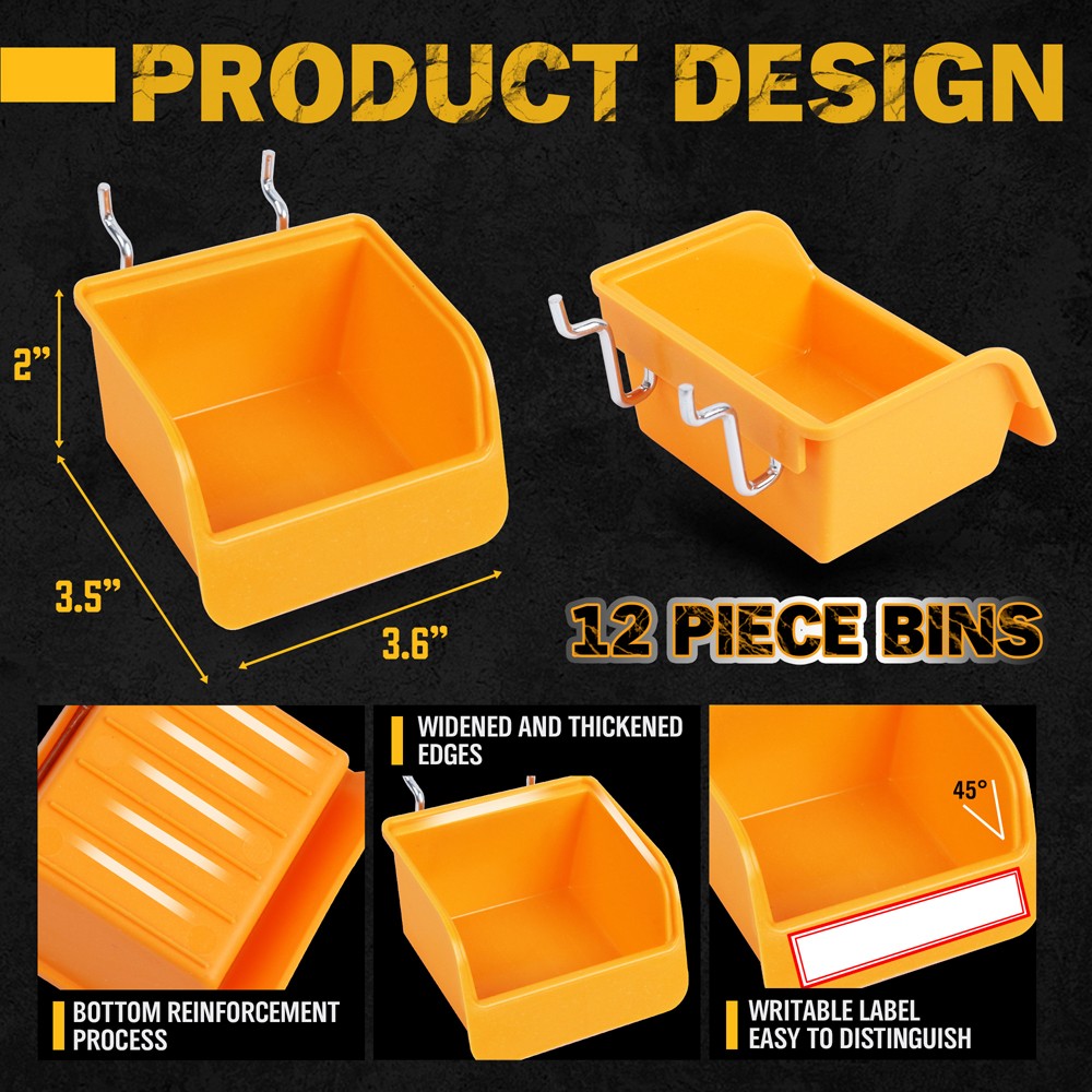 260Pcs Pegboard Hooks Kit Organizer Various Tools Garage Kitchen Bathroom Craft