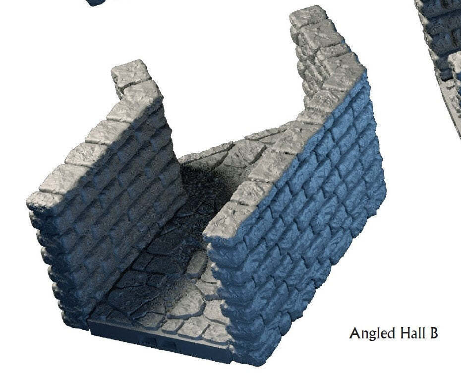 Angled Hallway Tiles - Lost Dungeons - DragonLock - DND - Pathfinder - RPG - Dun