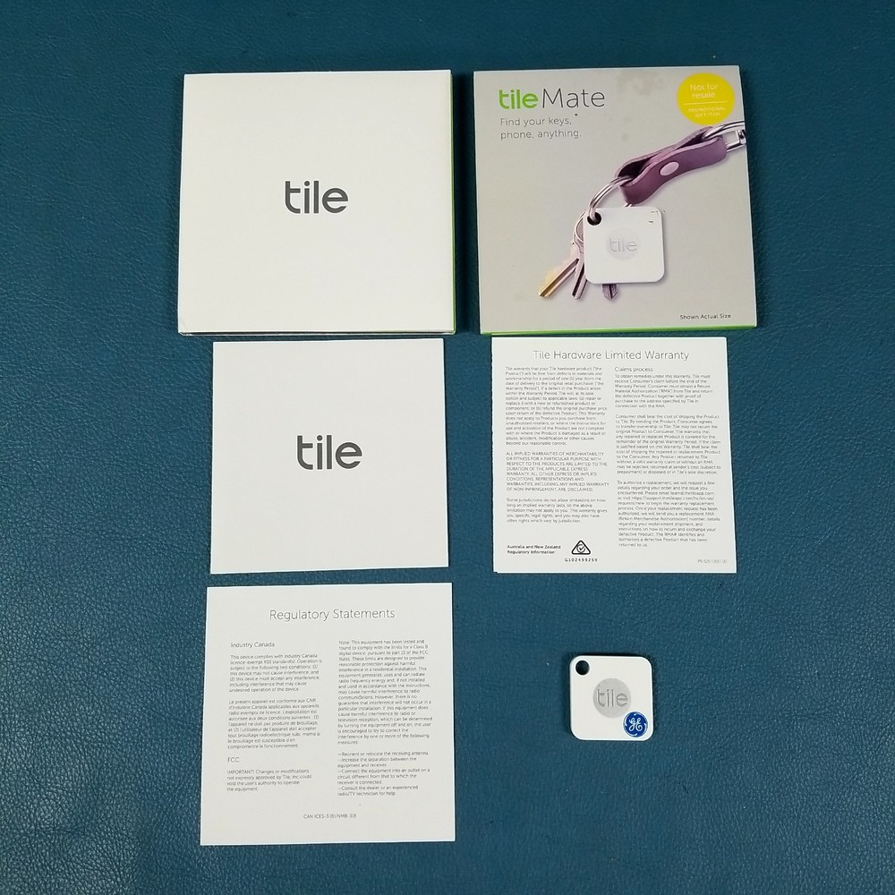 Open Box Tile Mate Bluetooth Wireless Tracker Find Keys-Phone GE