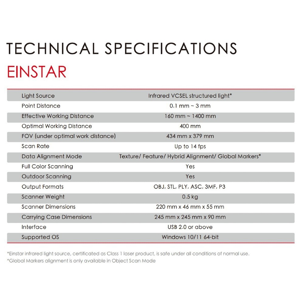 Shining3D Einstar Handheld Color 3D Scanner w/ Scanning Software for 3D Printer