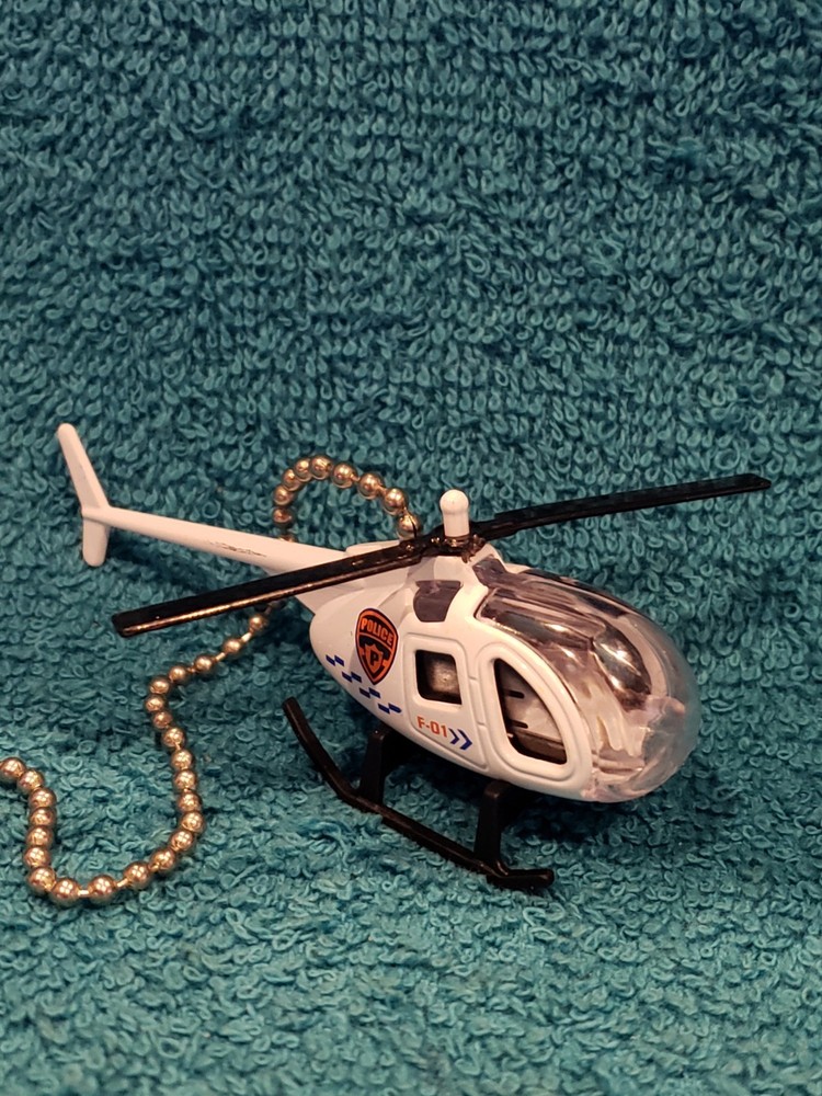 Die-Cast Handmade Police Helicopter Light Pull or Fan Pull - Helicopter