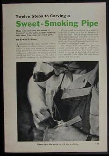 How-To Carve a Brier Briar Smoking Pipe 1951 INFO