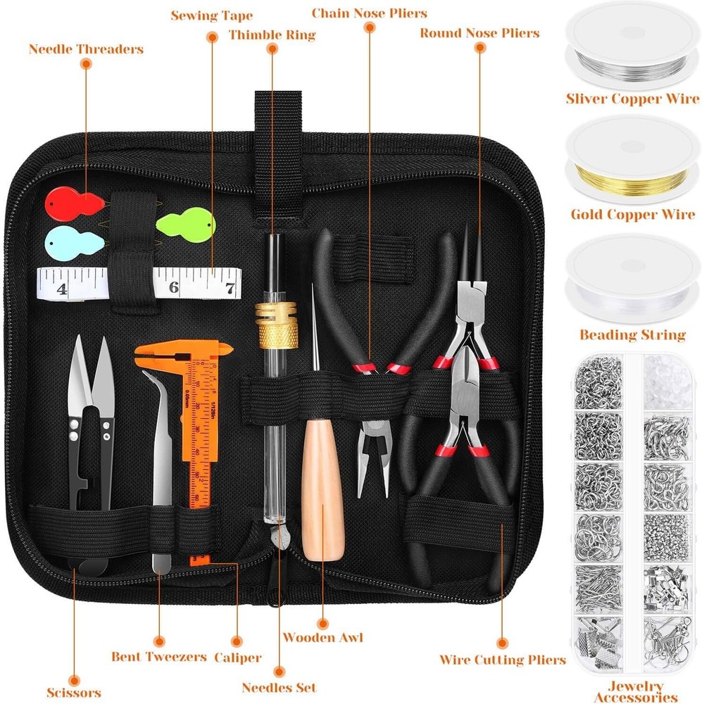 Complete Jewelry Making Kit with Tools and Charms
