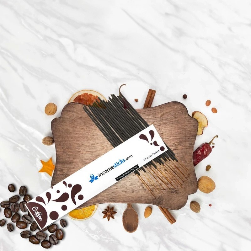 Coffee Incense 8" inch 10 Sticks Pack: 1 Pack