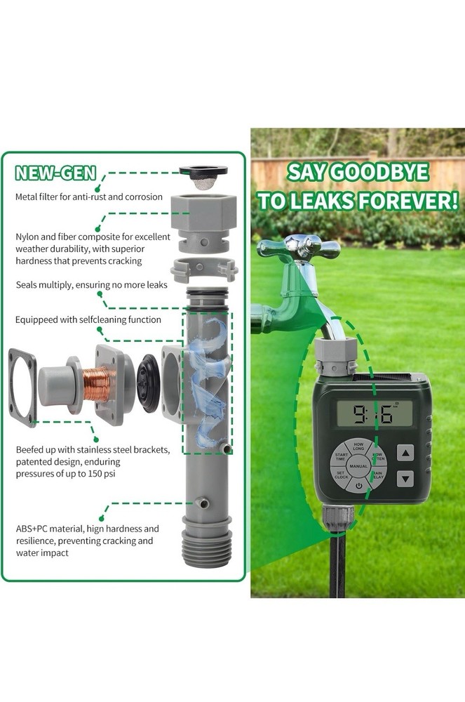 Hose Timer, Zuomeng Water Timer for Garden Hose with Dual Power System