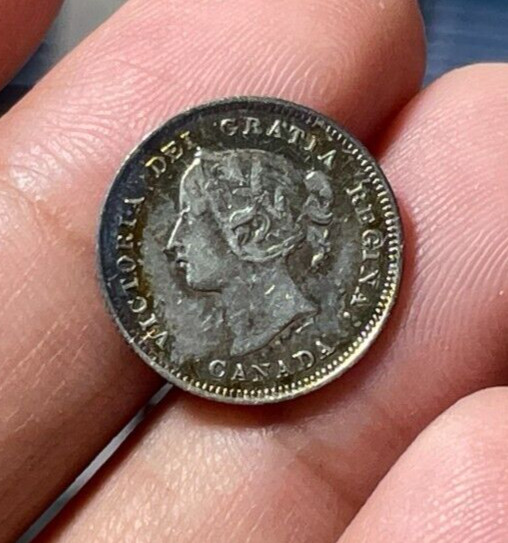 1897 Canada 5 Cents Silver Coin