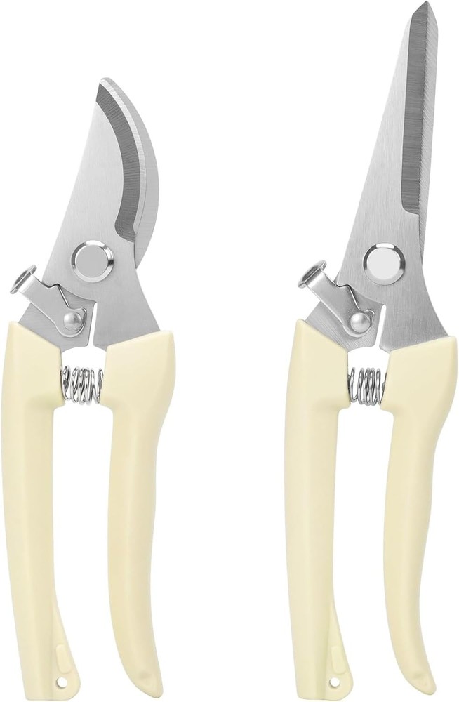 2Pcs Professional Pruning Shears Bypass and Straight