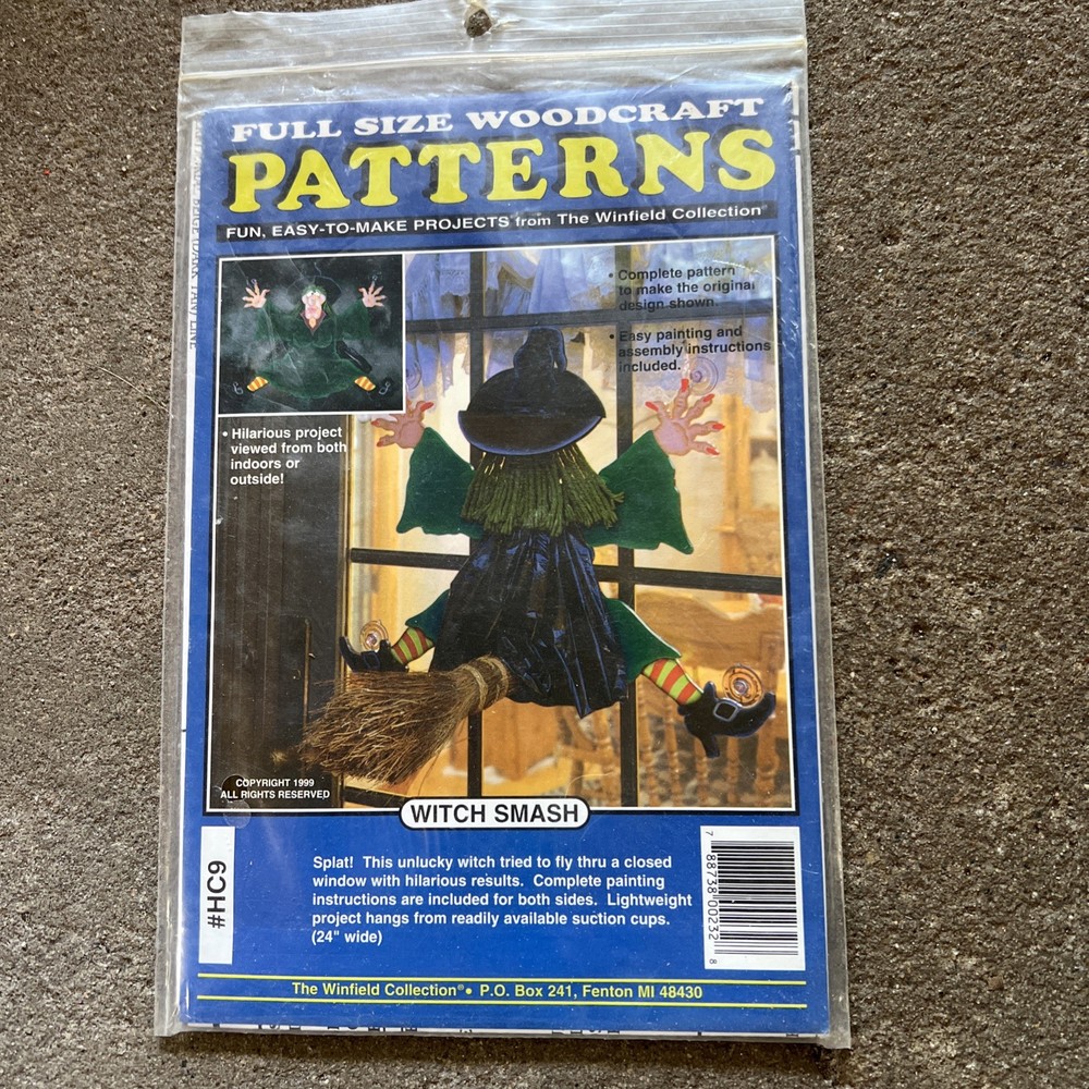 Full Size Woodcraft Pattern Winfield Witch Smash Halloween, Black Beat Table,