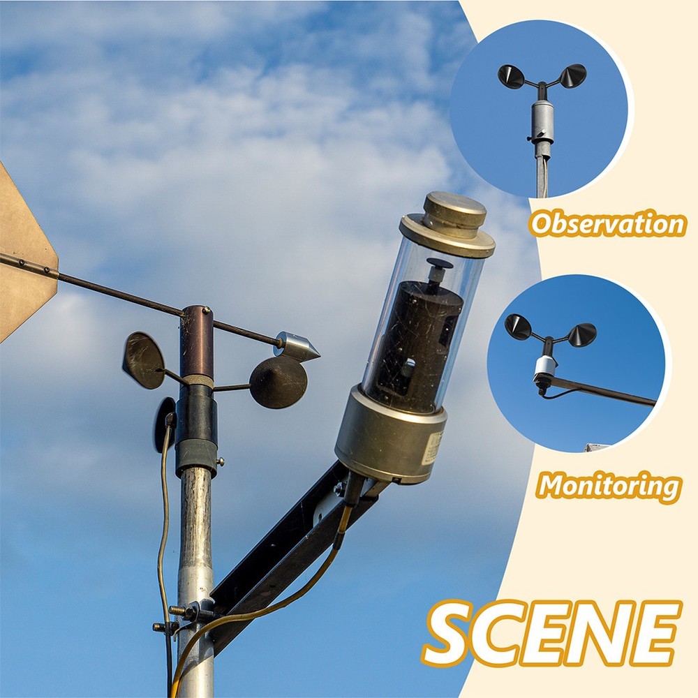 2 Pcs Wind Speed Measuring Device Direction Indicator Anemometer