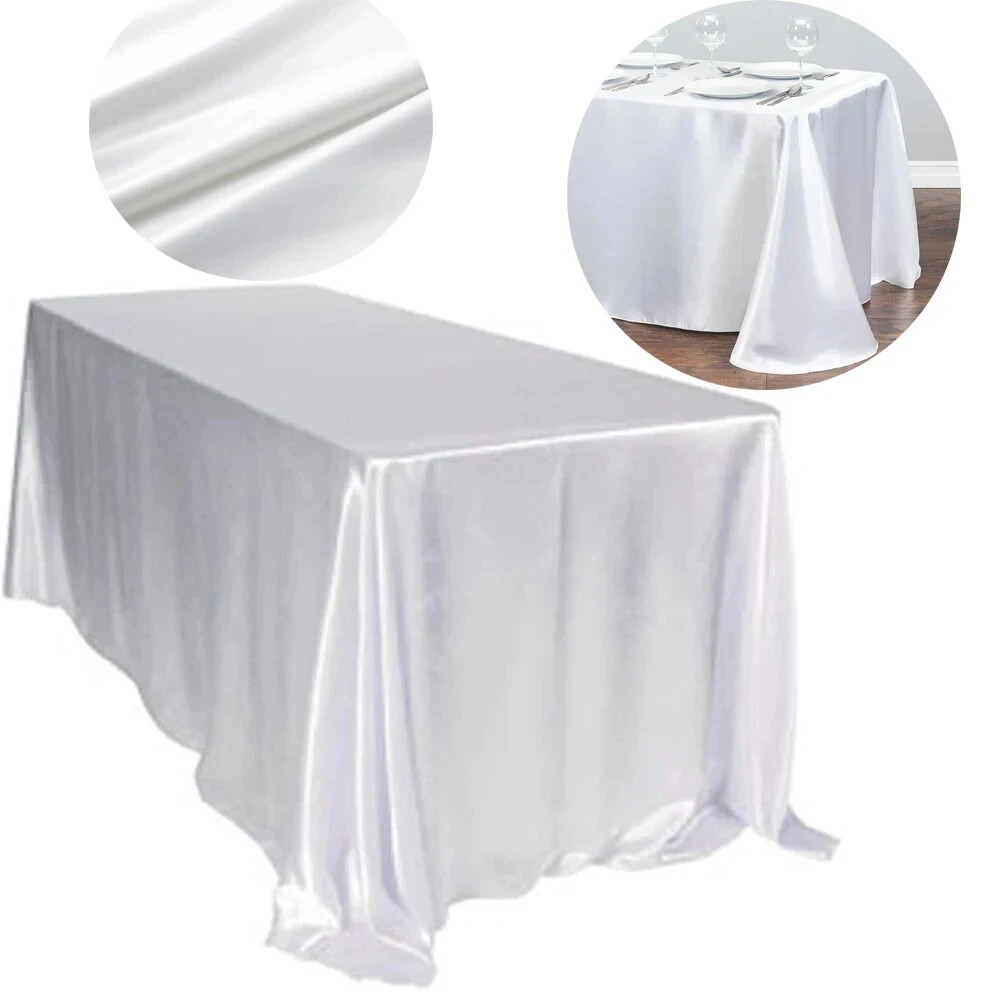Rectangle Satin Tablecloth Wedding Table Cloth for Events Decor Dining Table