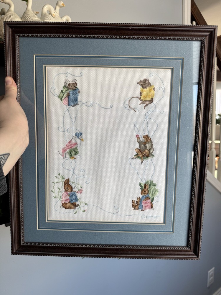 Beatrix Potter Birth Sampler I Framed