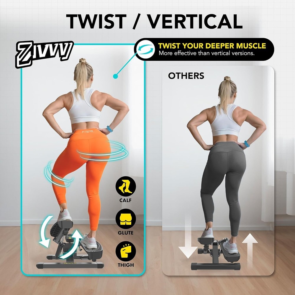 Stepper Machine with Resistance Bands, Mini Stepper with 300LBS Weight Capaci...