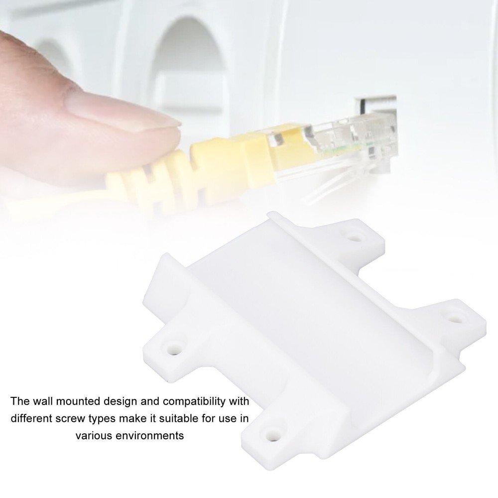 Ethernet Adapter Wall Mount White ABS Sturdy Structure Secure Mounting Ethernet