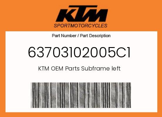 KTM Genuine Subframe Left - 63703102005C1