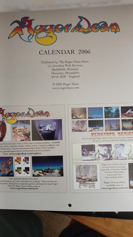 Roger Dean Calendar 2006, Mint Condition