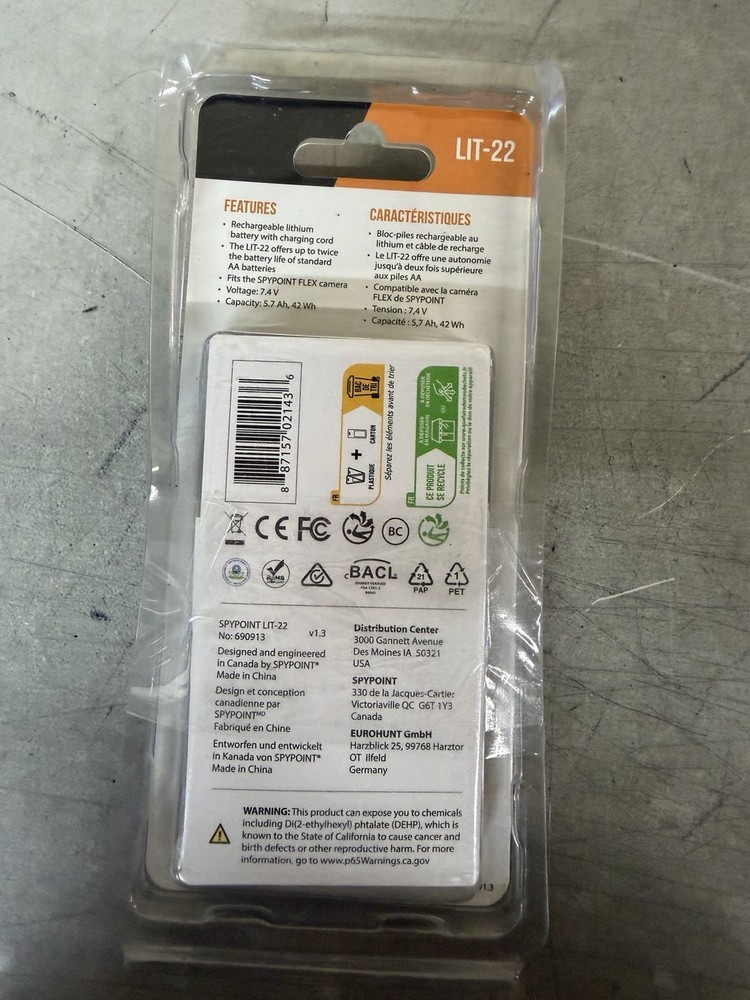 NEW SPYPOINT Lithium Battery Pack LIT-22
