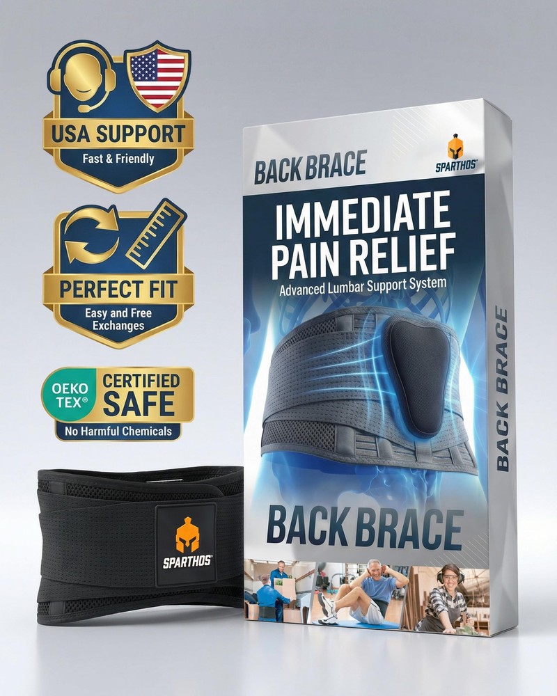 Sparthos Back Brace For Lower Back Pain - Immediate Relief From Sciatica