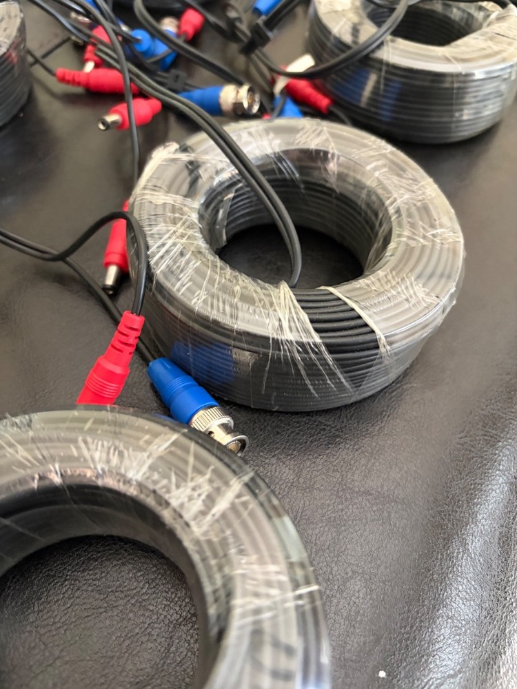 Security Camera CCTV Cables , Black 60ft. - Qty. 14