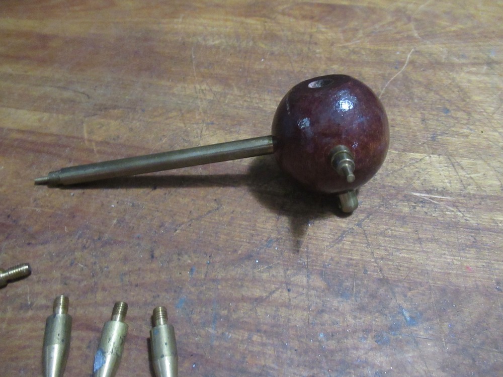 Muzzleloader Ball Starter- Brass and Wood - Nice-Used - With Tips