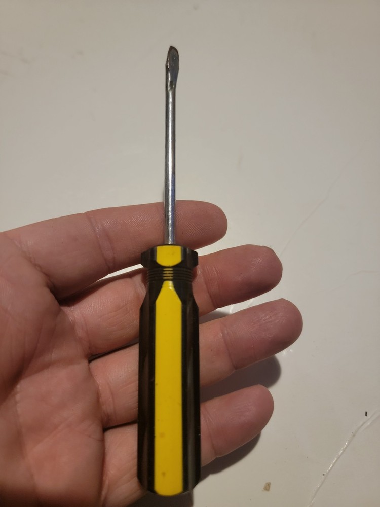 Flat Head Screw Driver Black Yellow Handle