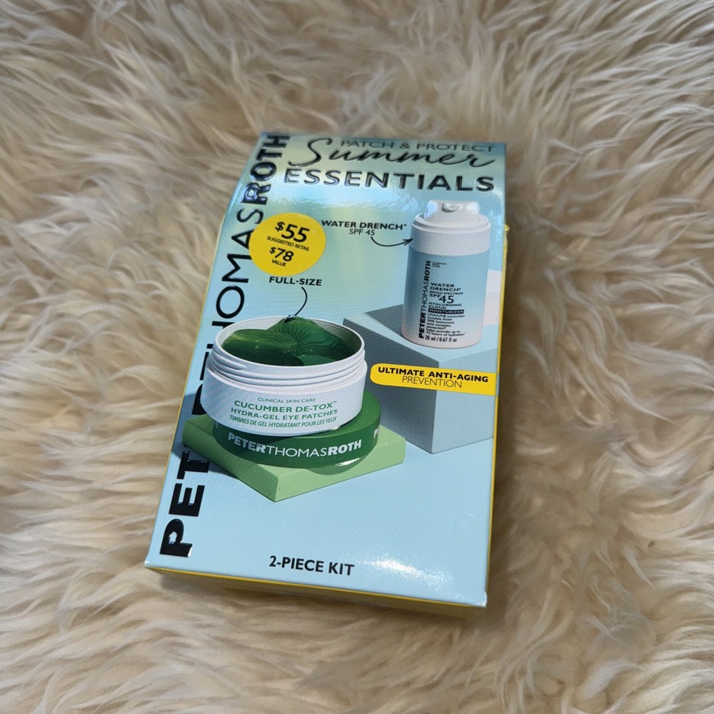 Peter Thomas Roth Patch & Protect Summer Cuumber Eye & Sunscreen 2 Piece Set NEW