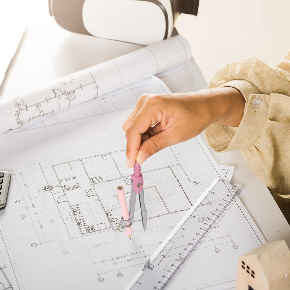 Compass Geometry Tool Protractor and Compass Set with Metal Box Drawing Compass