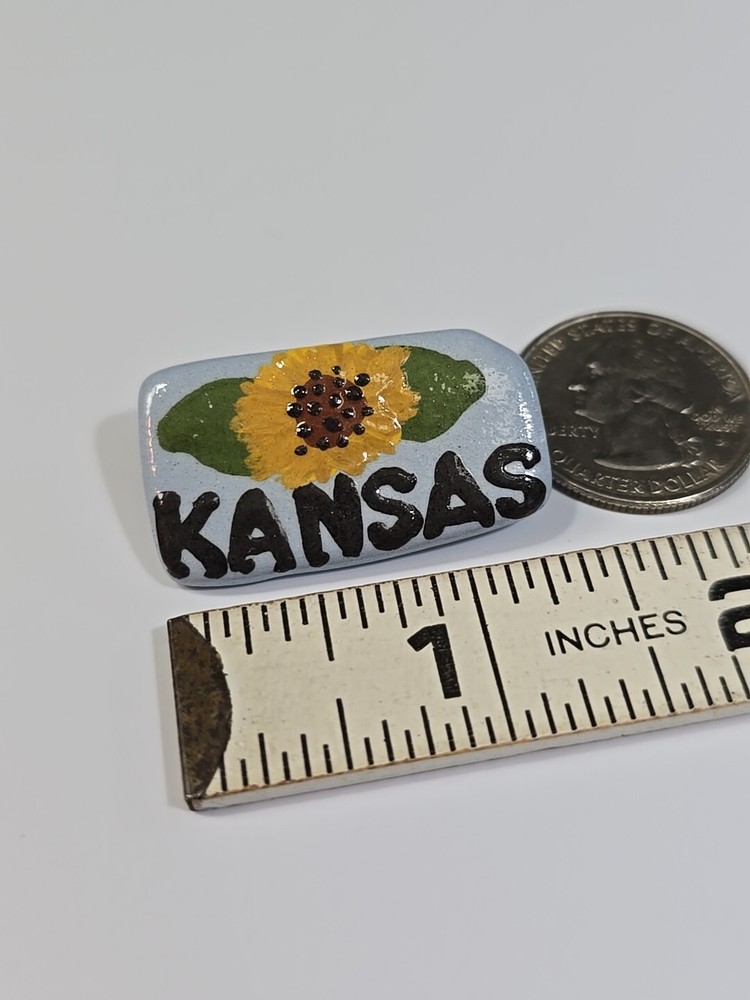 Kansas Sunflower Lapel Pin Ceramic