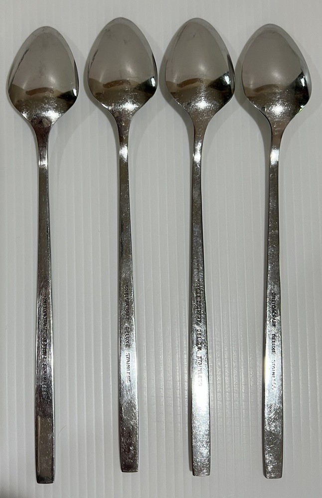 Oneida CAPISTRANO Stainless 8 ICED TEA SPOONS Oneidacraft Deluxe Rose Flatware