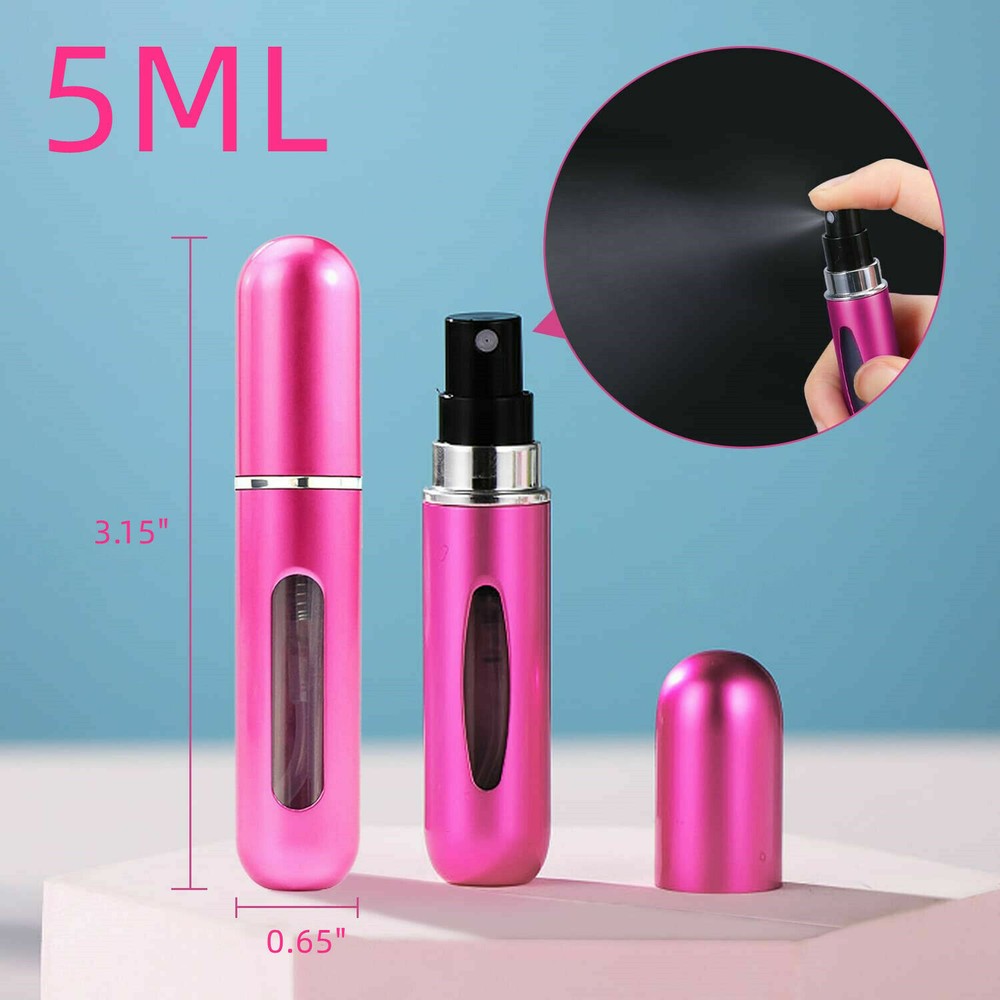 5/8ML Mini Refillable Perfume Atomizer Bottle Travel Portable Spray Pump Case US