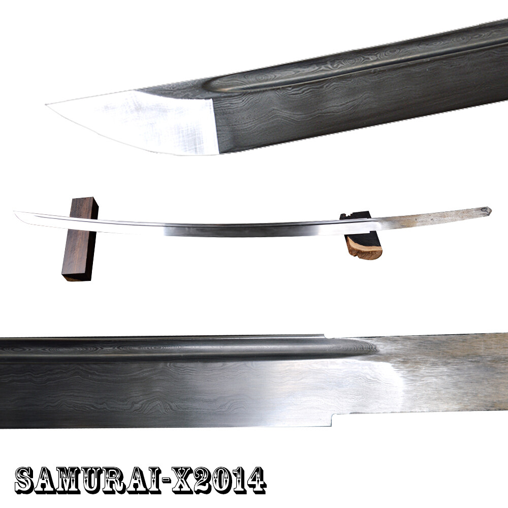Damascus Folded Steel Bare Blade For Japanese Samurai Katana Sword Real Sharp