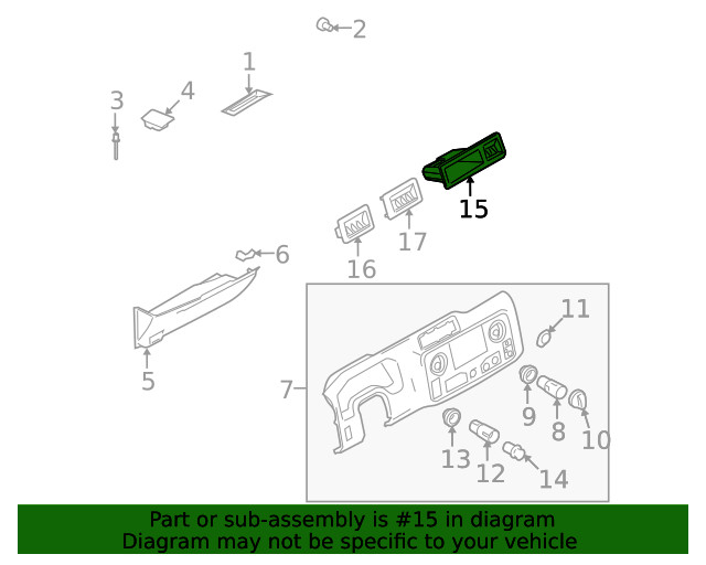Genuine Ford Instrument Panel Storage Compartment 8C3Z2513546AA