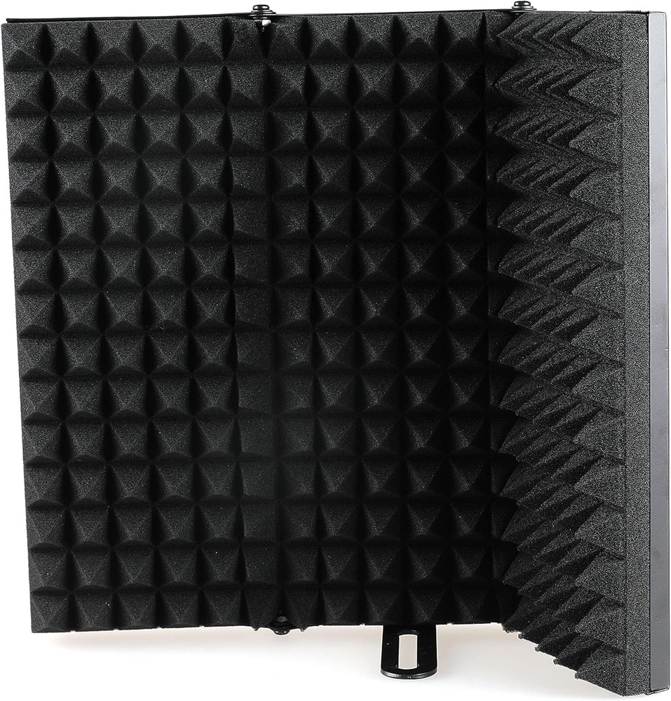 Microphone Isolation Shield, Foldable Mic Shield with Triple Sound Insulation, R
