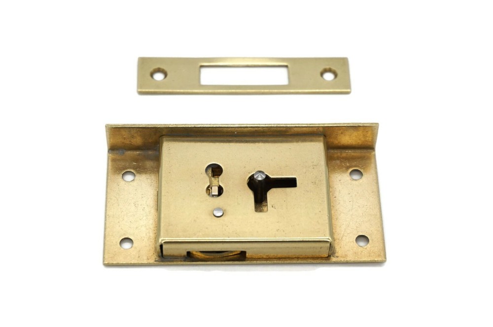 Half Mortise Lock Chest Trunk Large Box Lock Solid Brass Cabinet Lock 2 Keys
