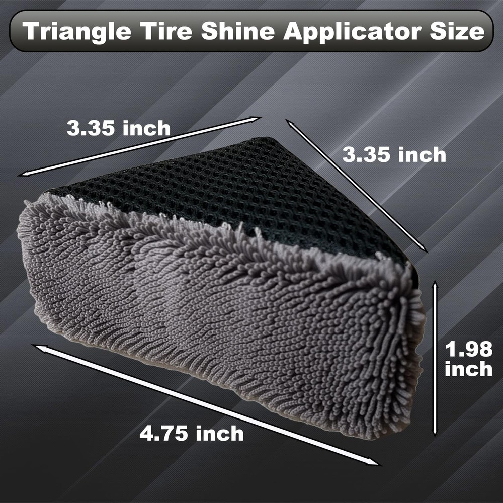2 Pcs Triangle Tire Shine Applicator, Reusable Tire Dressing Applicator Pads,...
