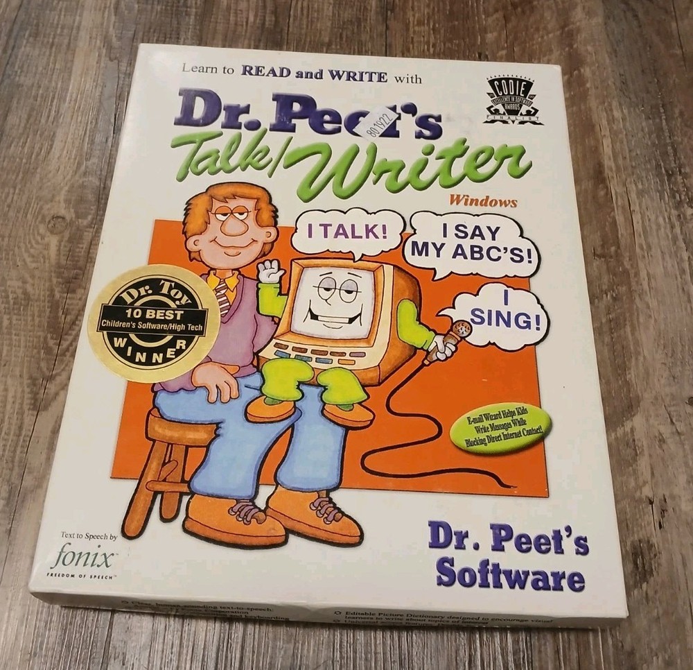 Dr. Peet's Talk Writer Software Vintage 1999 Text to Speech Computer PC Windows