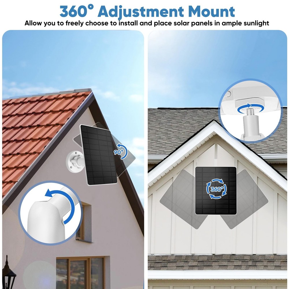 5W Solar Panel for Camera，Compatible with Spotlight Cam/Pro/Plus White