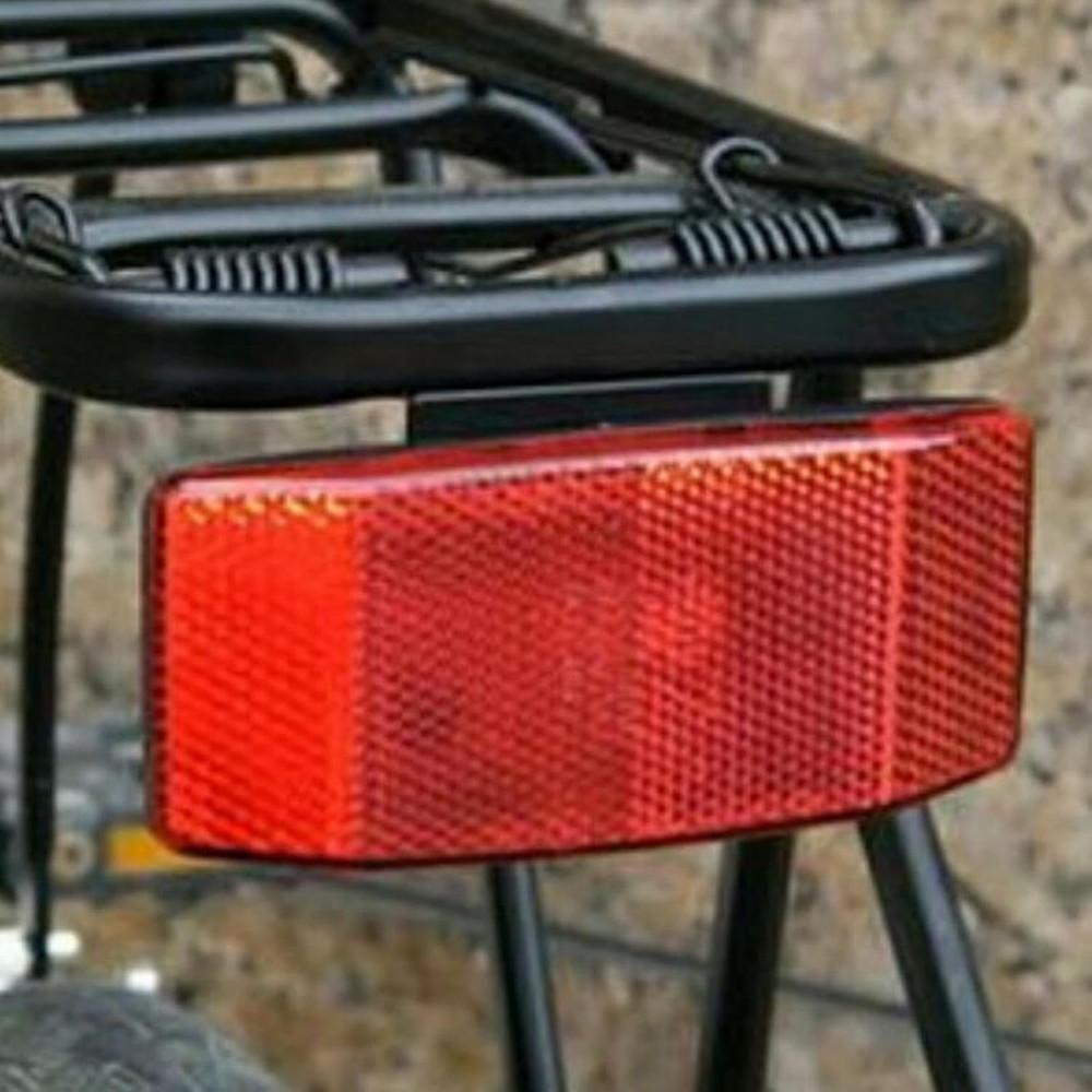 2-Pack Rectangular Red Bike Reflectors, Rear Frame Mount Cycling Warning Acce..