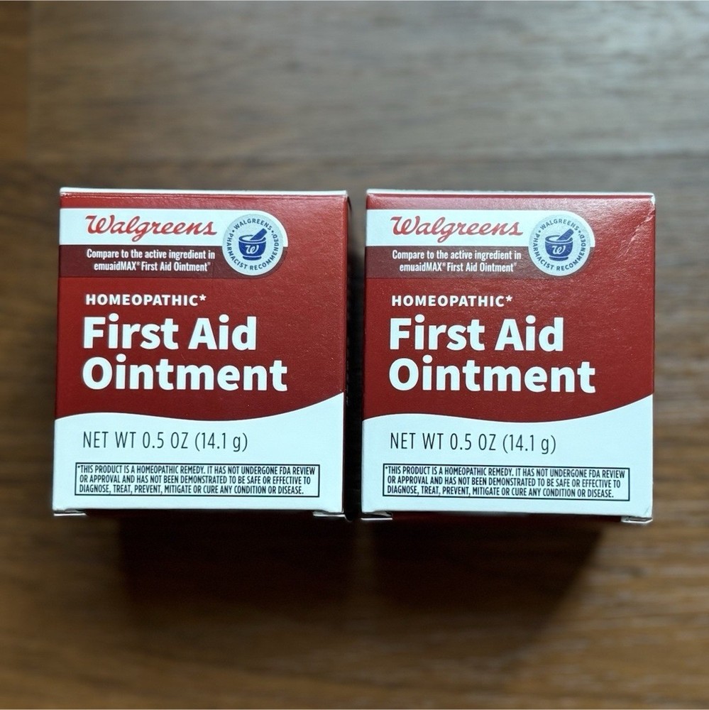 Walgreens First Aid Ointment 0.5 oz 2 Pack Argentum Metallicum White