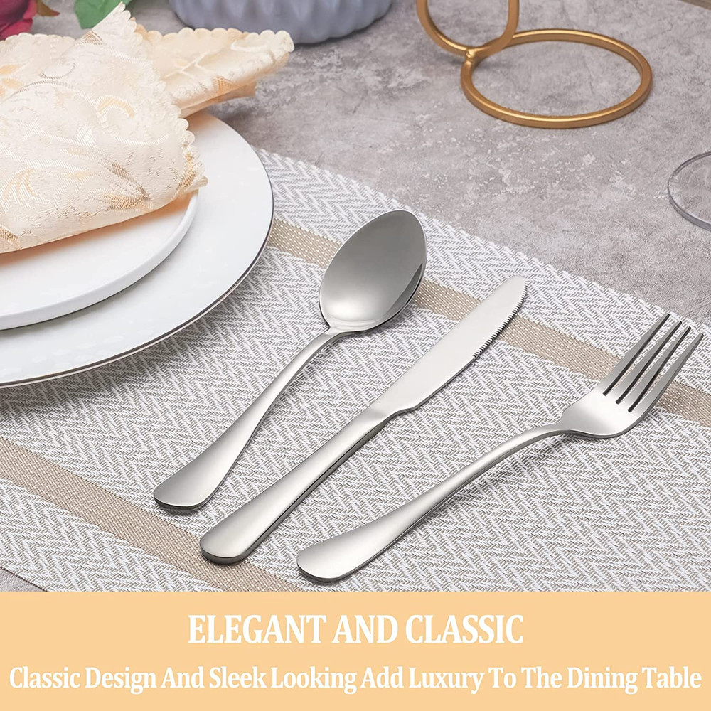 30 Pcs Silverware Set Service for 6,Premium Stainless Steel Flatware Set,Mirr...