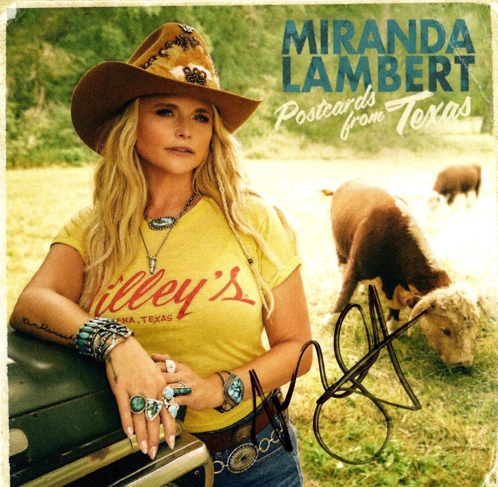 MIRANDA LAMBERT CD POSTCARDS FROM TEXAS WITH AUTOGRAPHED MINI POST CARD INSIDE