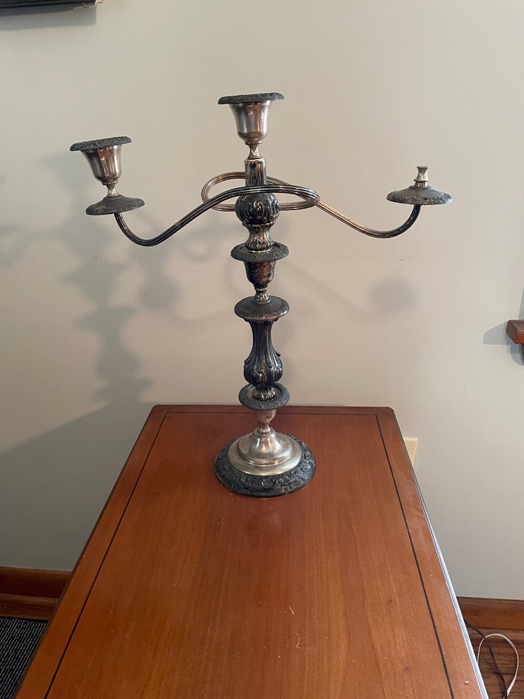 Antique Sheridan Silver Two Candlestick Candelabras
