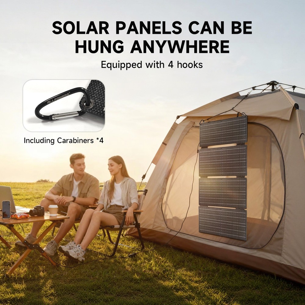 ALLPOWERS Foldable Solar Panel 60W Portable Solar Panel Charger USB for Camping