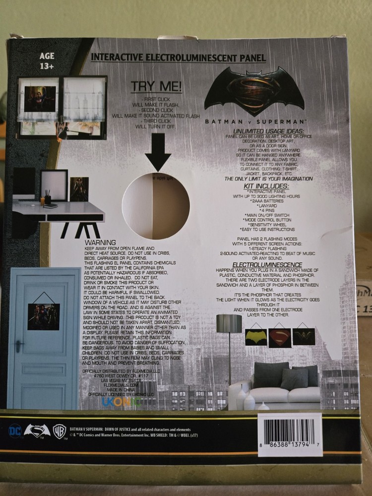Batman V Superman Sound Activated Flashing Interactive Panel
