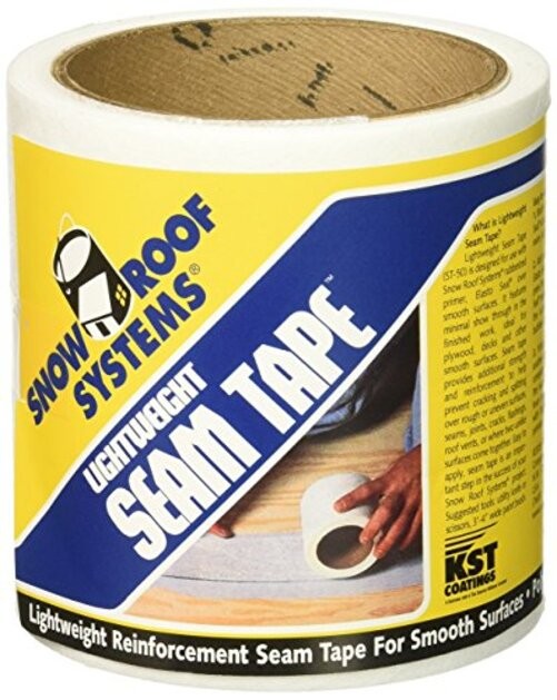 ST-50 4" x 50' White Lightweight Polyester Seam Tape for Smooth Surface