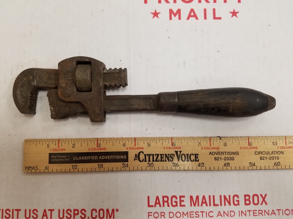 Vintage Samson 10" Adjustable Wrench With Wooden Handle