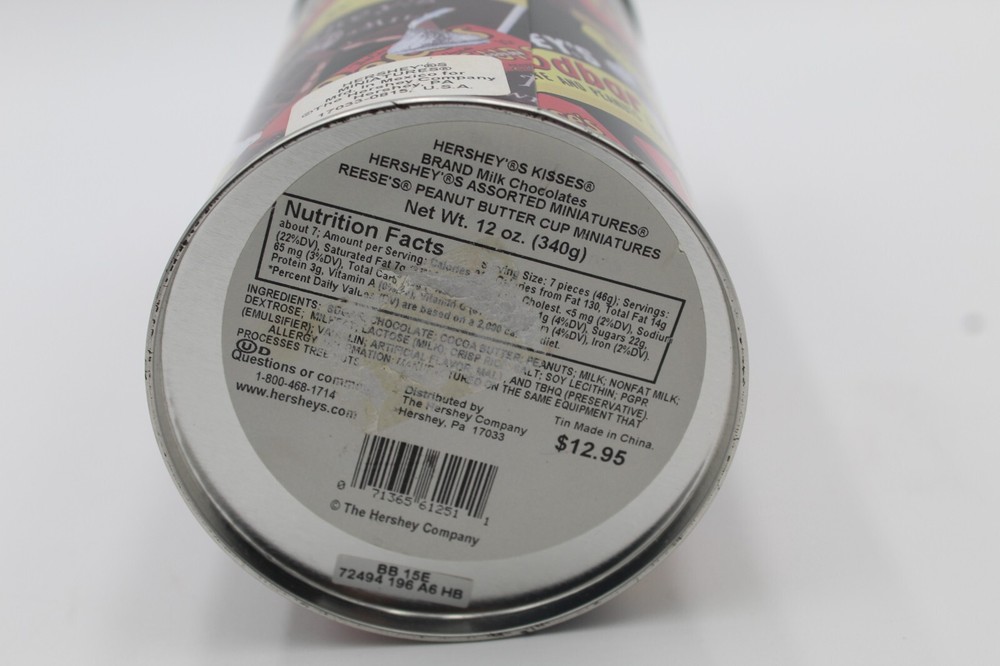 Vintage Hershey's Assorted Miniatures Collectible 9" Round Container Tin *Empty*