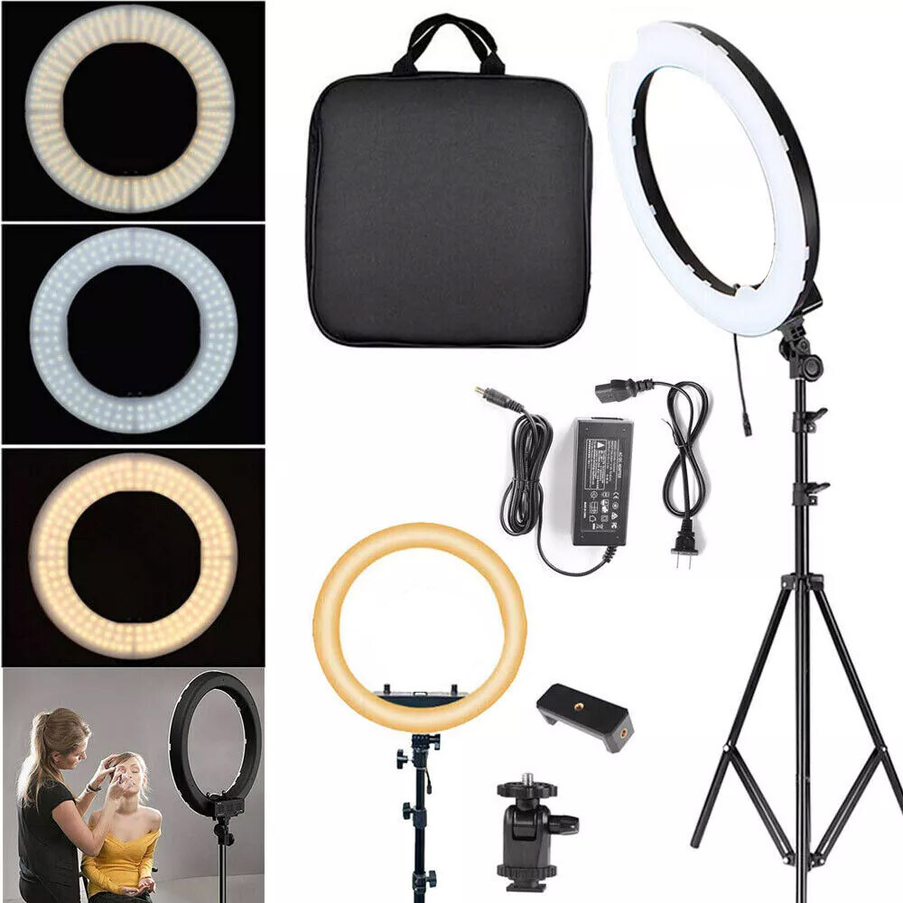 18" LED Ring Light with Tripod Phone Holder Stand For Makeup