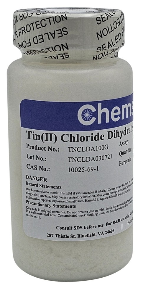 Tin(II) Chloride Dihydrate, ACS, 98%, 100g